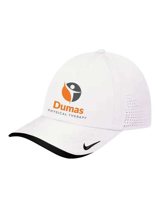 Nike White/Black Dri-FIT Perforated Performance Cap w/Dumas Logo