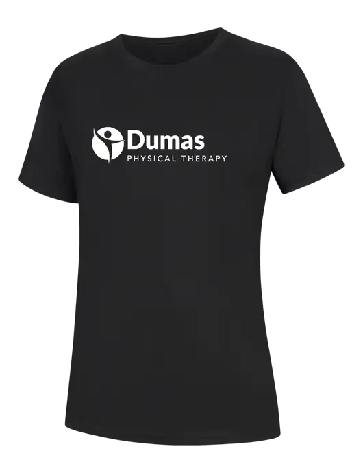 Womens Black Core Blend Tee w/Dumas Logo