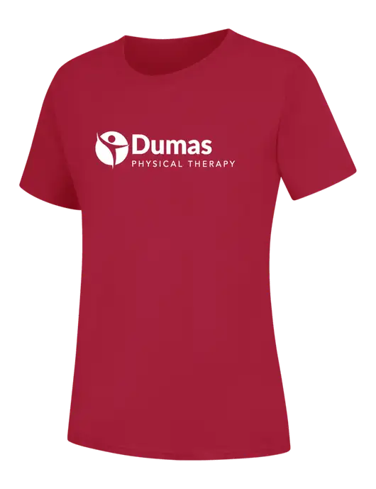 Womens Red Core Blend Tee w/Dumas Logo
