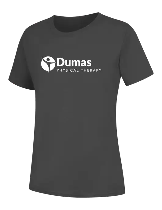 Womens Charcoal Core Blend Tee w/Dumas Logo