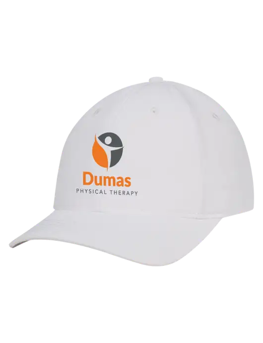 White Nylon Twill Performance Cap w/Dumas Logo