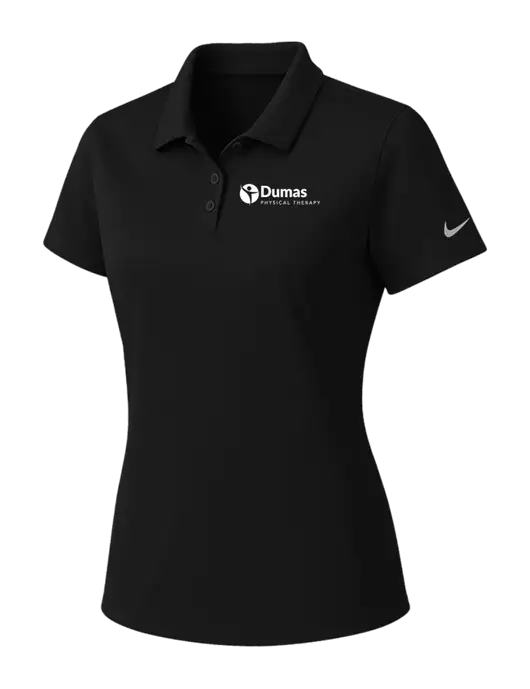 Nike Womens Black Dry Essential Solid Polo w/Dumas Logo