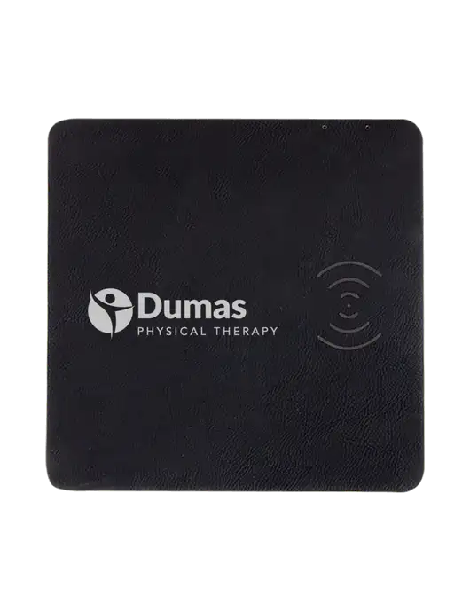 Black Laserable Leatherette Phone Charging Mat w/Dumas Logo