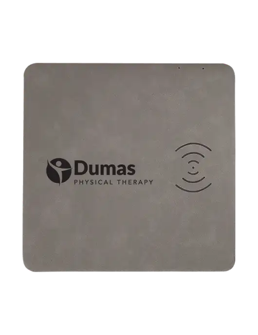 Grey Laserable Leatherette Phone Charging Mat w/Dumas Logo