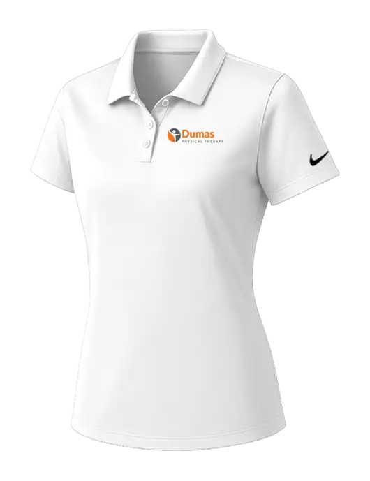 Nike Womens White Dry Essential Solid Polo w/Dumas Logo