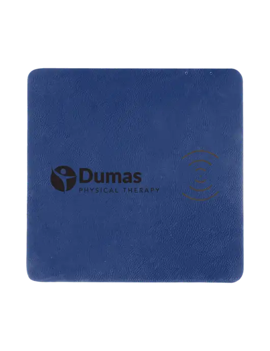 Light Navy Blue Laserable Leatherette Phone Charging Mat w/Dumas Logo