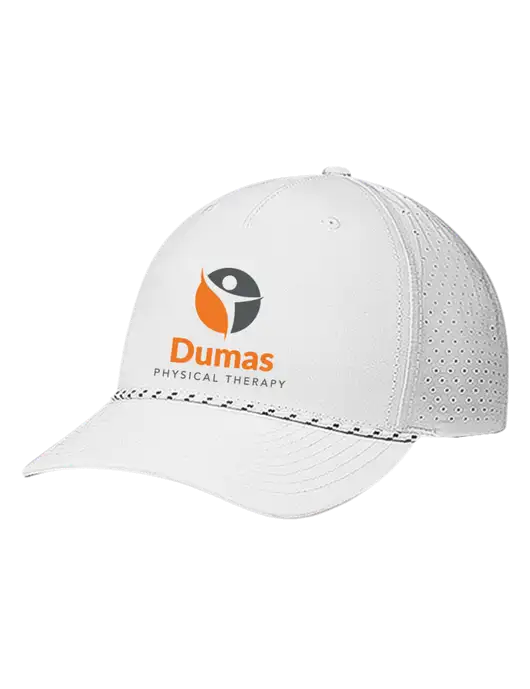 Richardson Laser Perf Performance White/White-Black Rope Cap w/Dumas Logo