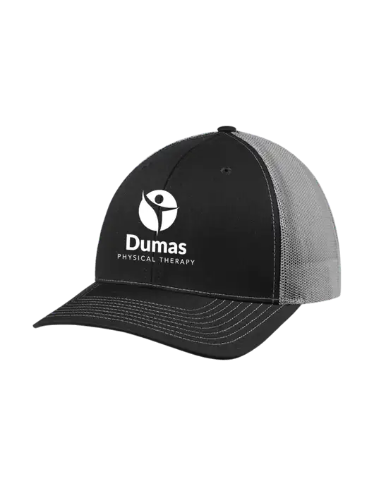 Richardson Adjustable Snapback Original 112 Trucker Cap Black w/Charcoal Mesh w/Dumas Logo