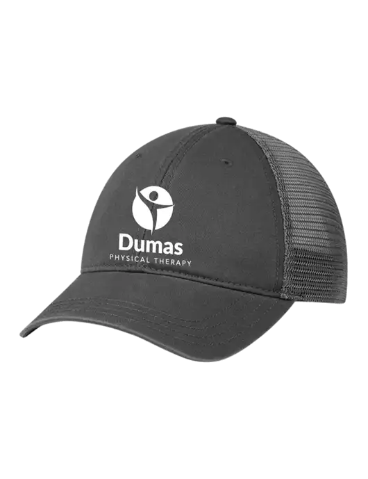 Richardson 111 Garment Washed Trucker Cap Charcoal w/Charcoal Mesh w/Dumas Logo