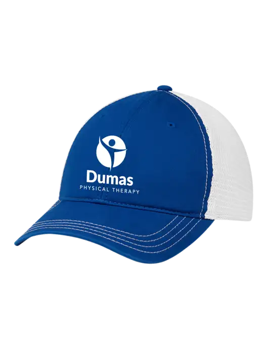 Richardson 111 Garment Washed Trucker Cap Royal w/White Mesh w/Dumas Logo