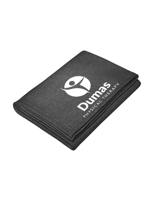 Core Dark Grey Heather Fleece Sweatshirt Blanket w/Dumas Logo
