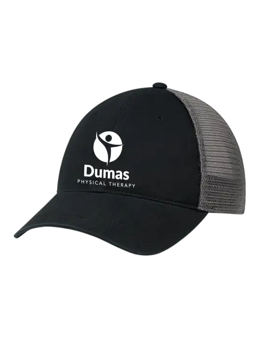Richardson 111 Garment Washed Trucker Cap Black w/Charcoal Mesh w/Dumas Logo
