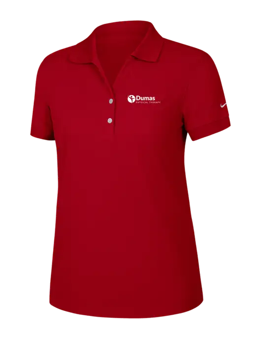 Nike Womens Dri-FIT Classic Red Polo w/Dumas Logo