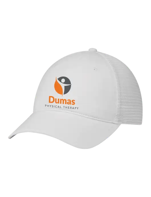 Richardson 111 Garment Washed Trucker Cap White w/White Mesh w/Dumas Logo