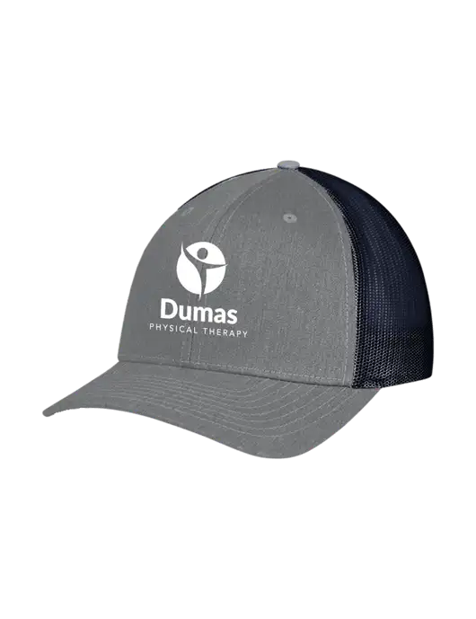 Richardson Adjustable Snapback Original 112 Trucker Cap Heather Grey w/Navy Mesh w/Dumas Logo