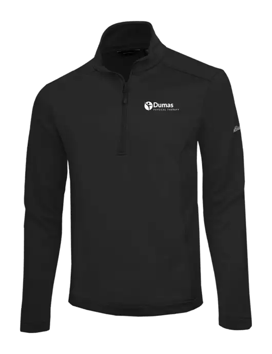 Eddie Bauer Black Smooth Mid Layer Fleece 1/2-Zip w/Dumas Logo