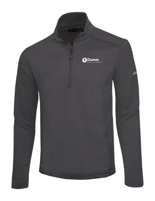 Eddie Bauer Dark Grey Smooth Mid Layer Fleece 1/2-Zip w/Dumas Logo