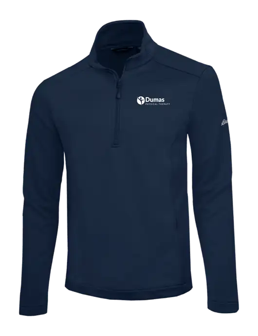 Eddie Bauer Navy Smooth Mid Layer Fleece 1/2-Zip w/Dumas Logo