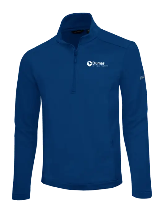 Eddie Bauer Dark Royal Smooth Mid Layer Fleece 1/2-Zip w/Dumas Logo