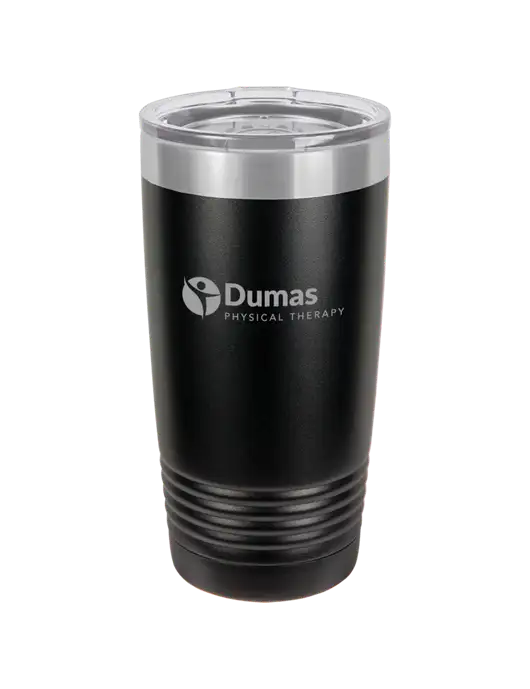 Polar Camel 20 oz Powder Coated Black Vacuum Insulated Tumbler w/Dumas Logo