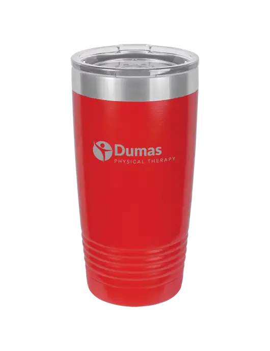 Polar Camel 20 oz Powder Coated Red Vacuum Insulated Tumbler w/Dumas Logo