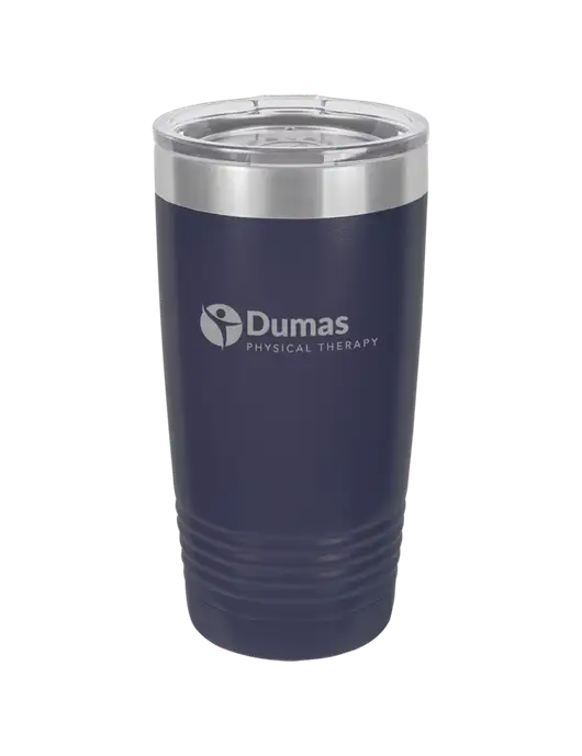 Polar Camel 20 oz Powder Coated Navy Vacuum Insulated Tumbler w/Dumas Logo