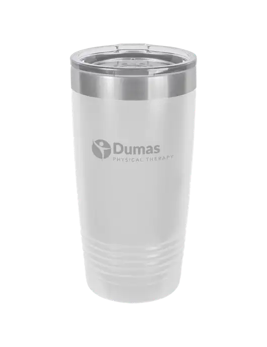Polar Camel 20 oz Powder Coated White Vacuum Insulated Tumbler  w/Dumas Logo