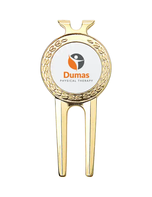 Gold Divot Tool, 1.5 x 3 w/Dumas Logo