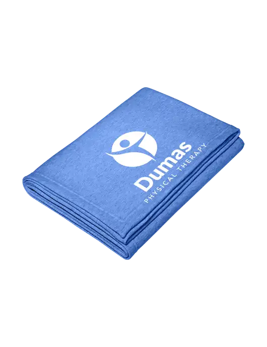 Core Heather Royal Fleece Sweatshirt Blanket w/Dumas Logo